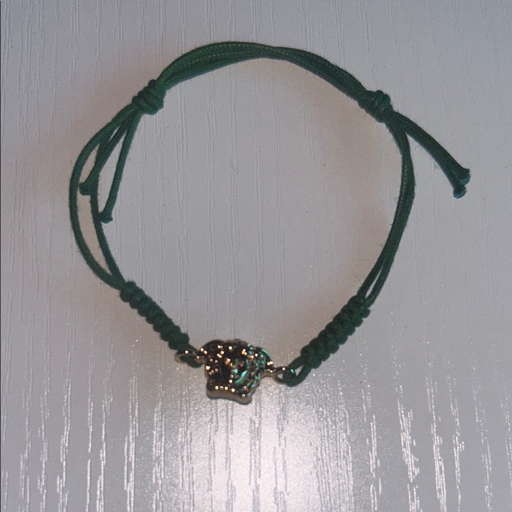 Versace Green Cord Bracelet with Gold Charm - Picture 5 of 8